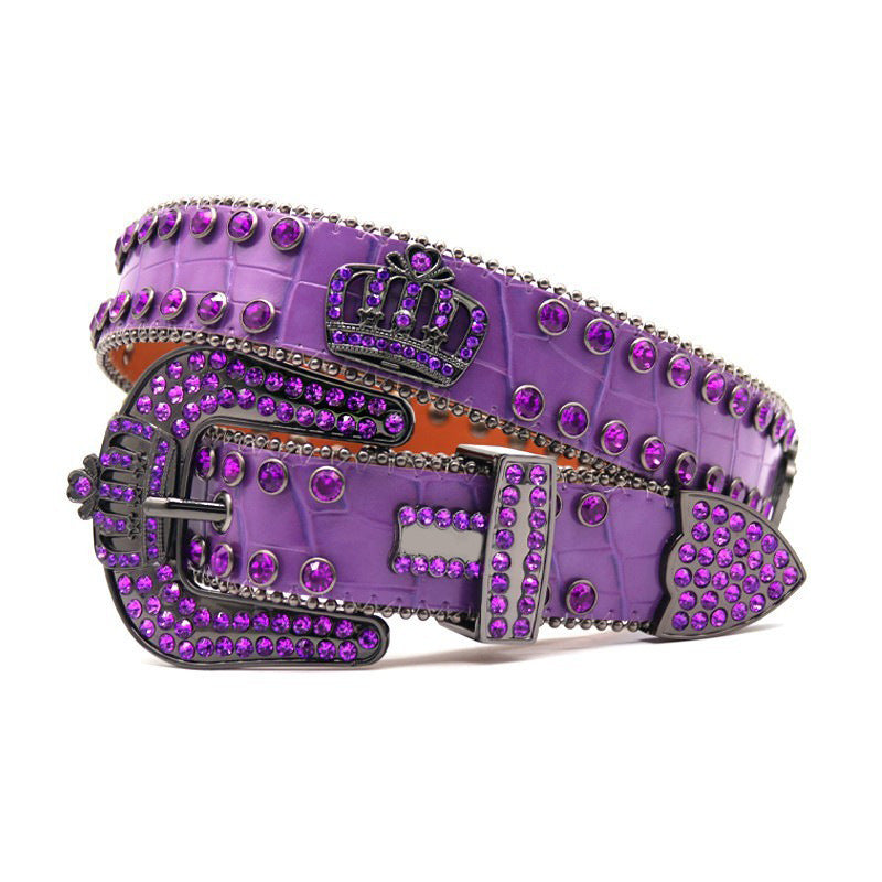 Hip-hop punk rhinestone belt punk style crown accessories