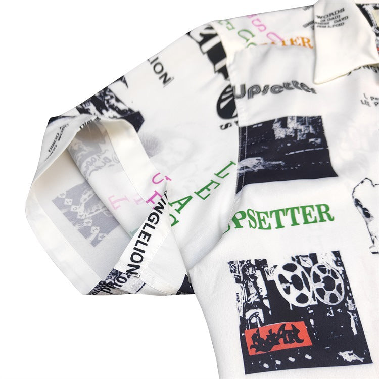 GUILTYPARTIES TIGER Shirts Reggae Element LEE PERRY Co-branded, Hawaiian Short Sleeve Shirt Men