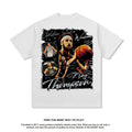 Nba T Shirt Thompson Basketball Star Short Sleeve T-shirt Retro Washed Distressed High-quality pure cotton comfortable and trendy clothing