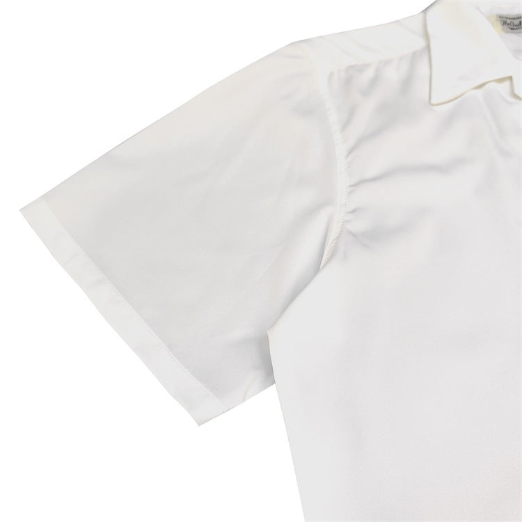 GUILTYPARTIES TIGER Shirts 24ss solid-color embroidered cursive Hawaiian rayon short-sleeved shirt
