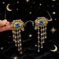 Trendy punk glasses eyeball rhinestone tassel