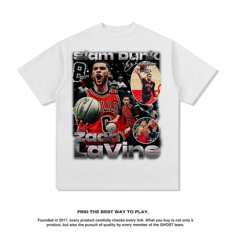 Nba T Shirt Short-Sleeved T-shirt Fashion Brand Summer High-quality pure cotton comfortable and trendy clothing