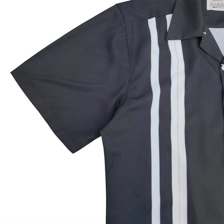 GUILTYPARTIES TIGER Shirts 23SS TWOTONE SHIRT Striped color-matching Hawaiian short-sleeved shirt