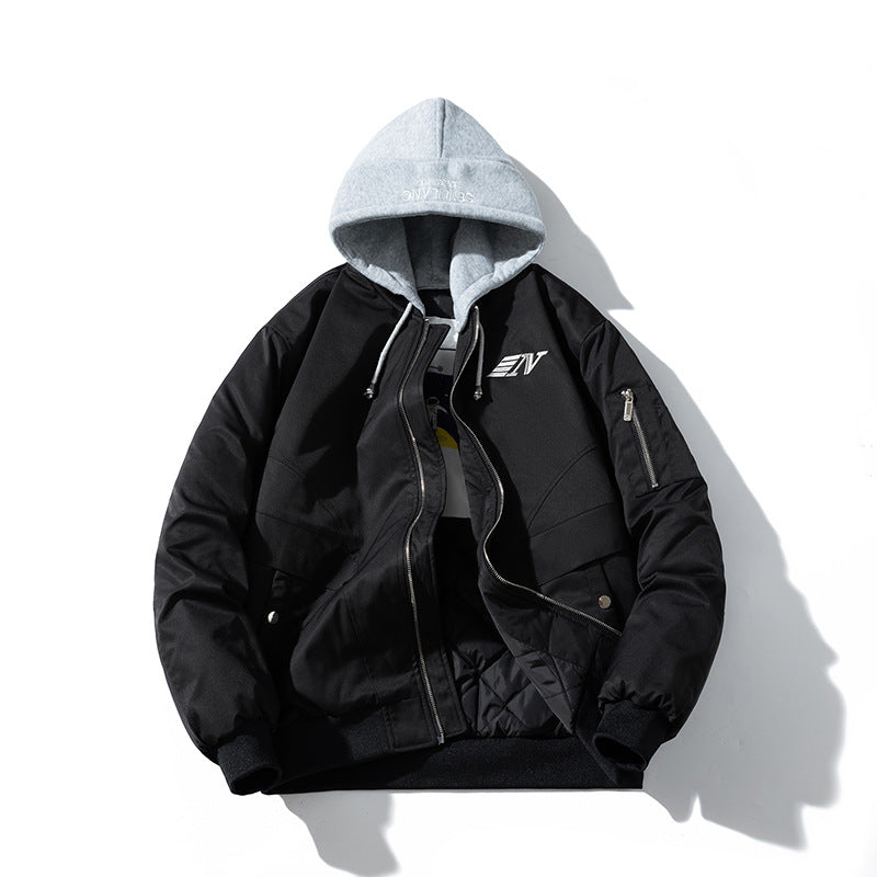 Mens Vintage Jackets Padded Jacket Autumn/Winter Embroidery Flying Suit Cotton Suit