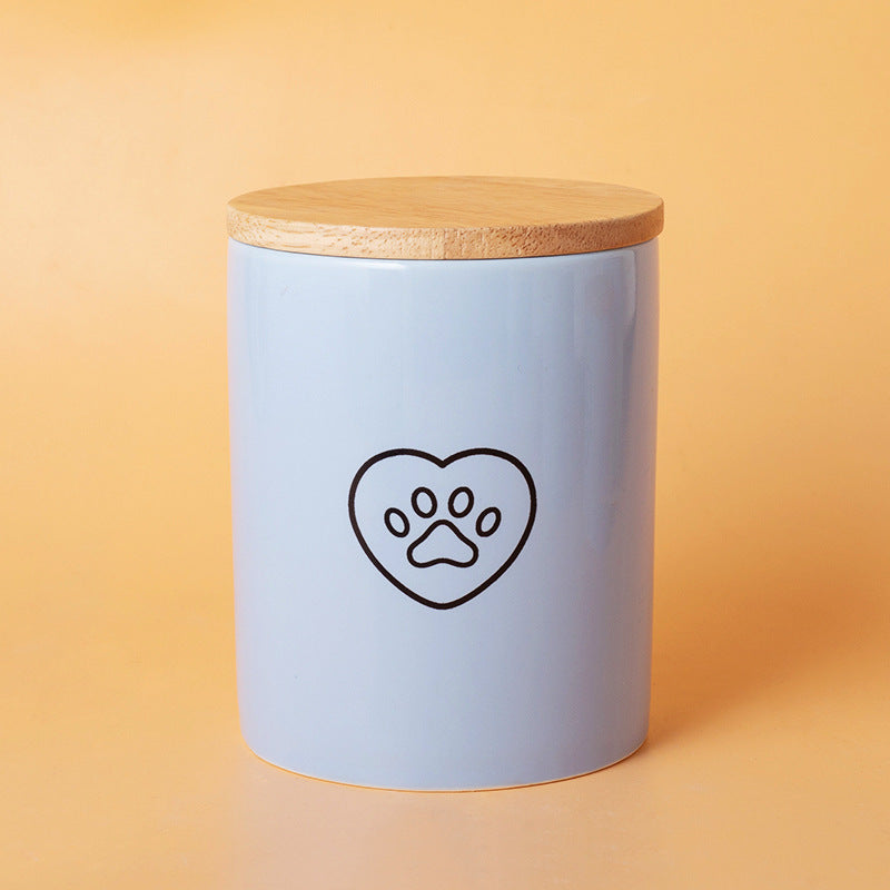 Pet Urn Blue Pet Urn Ceramic Urn Cat Dog Hair Collection Memories Memorial Storage Cross-border Wholesale