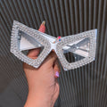 Trendy punk glasses with diamonds