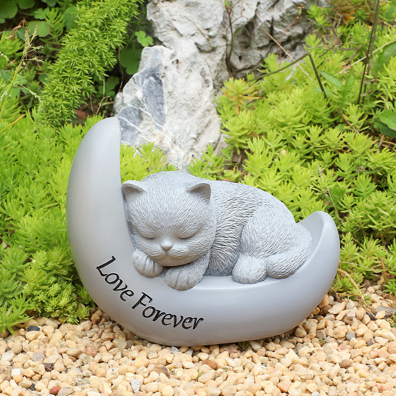 Pet Grave Marker Resin Cartoon Pet Urn Dog Cat Funeral Memorial Supplies Cremation Ashes Storage Jar