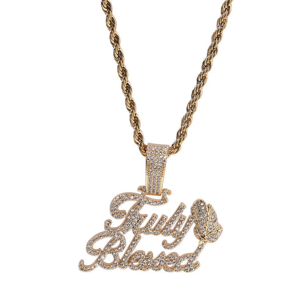 Jewelry Truly Blessed Letter Pendant with Diamonds Alphabet Pieces Spectrum
