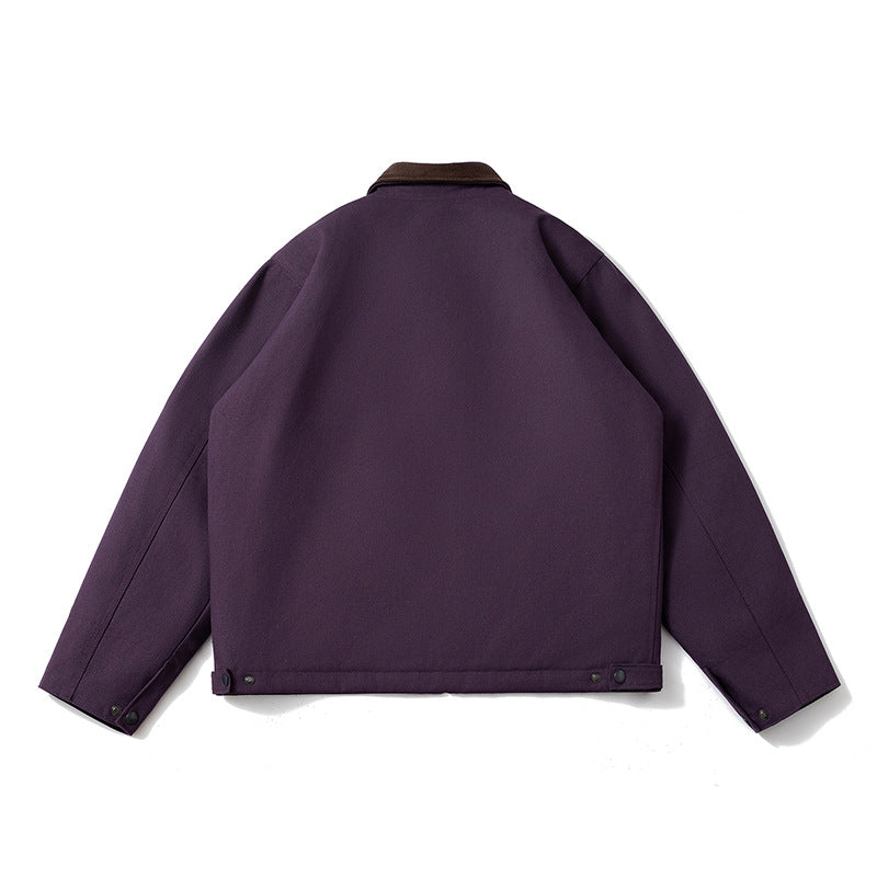 Mens Vintage Jackets Vintage Lapel Jacket Padded Color Matching Cotton Clothing