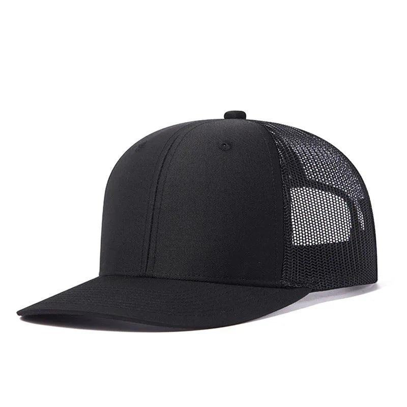 Trendy flat brimmed snapback hatssummer mesh breathable