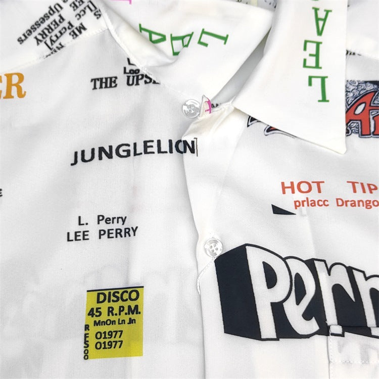 GUILTYPARTIES TIGER Shirts Reggae Element LEE PERRY Co-branded, Hawaiian Short Sleeve Shirt Men