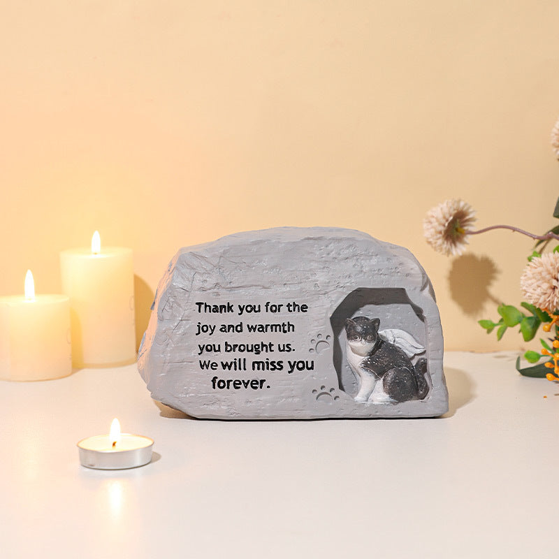 Pet Grave Marker Resin Pet Funeral Urn Storage Box Cat Dog Funeral Memorial Supplies