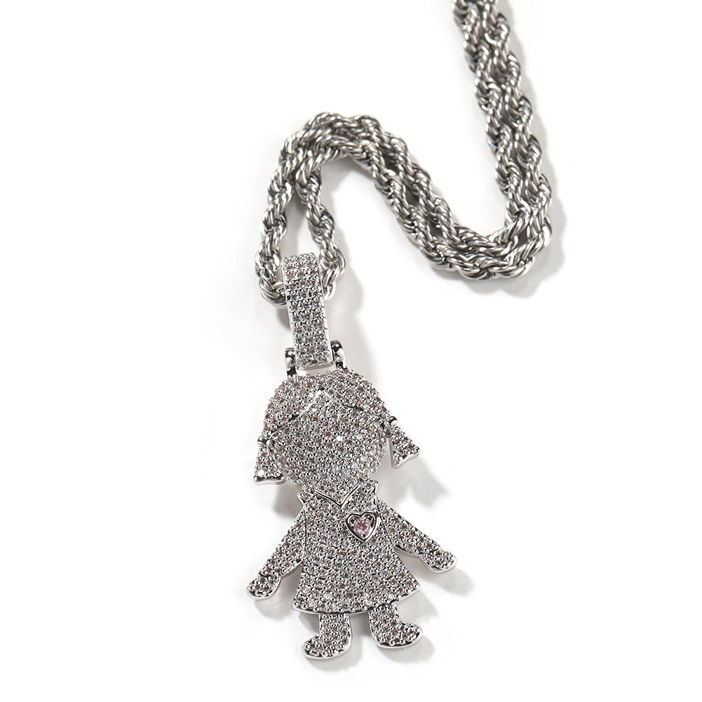 Jewelry Hip Hop Diamond Pendant Necklace Royalty Spectrum St. Valentine's