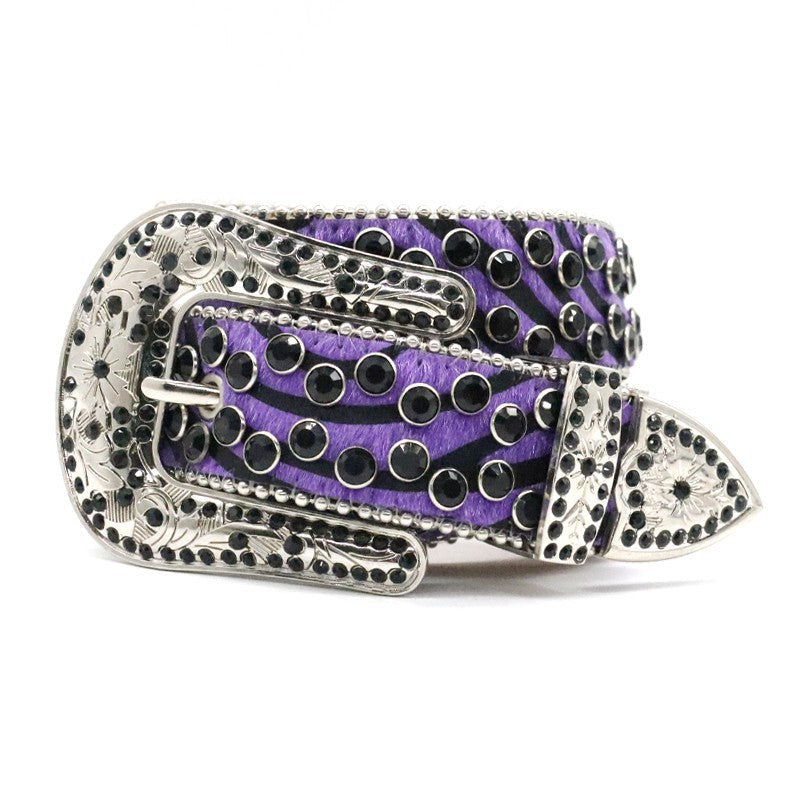 Hip-hop punk rhinestone belt punk style