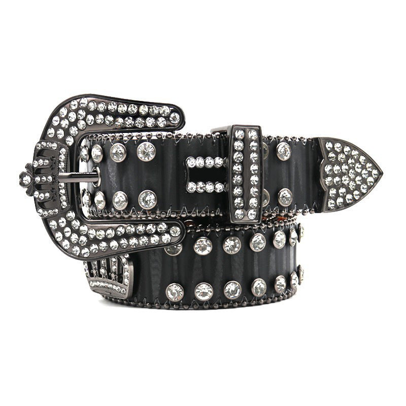 Hip-hop punk rhinestone belt rhinestone crown