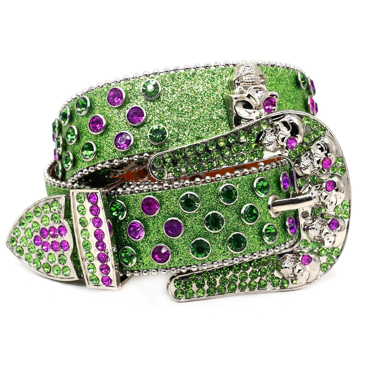 Hip-hop punk rhinestone belt skull punk style