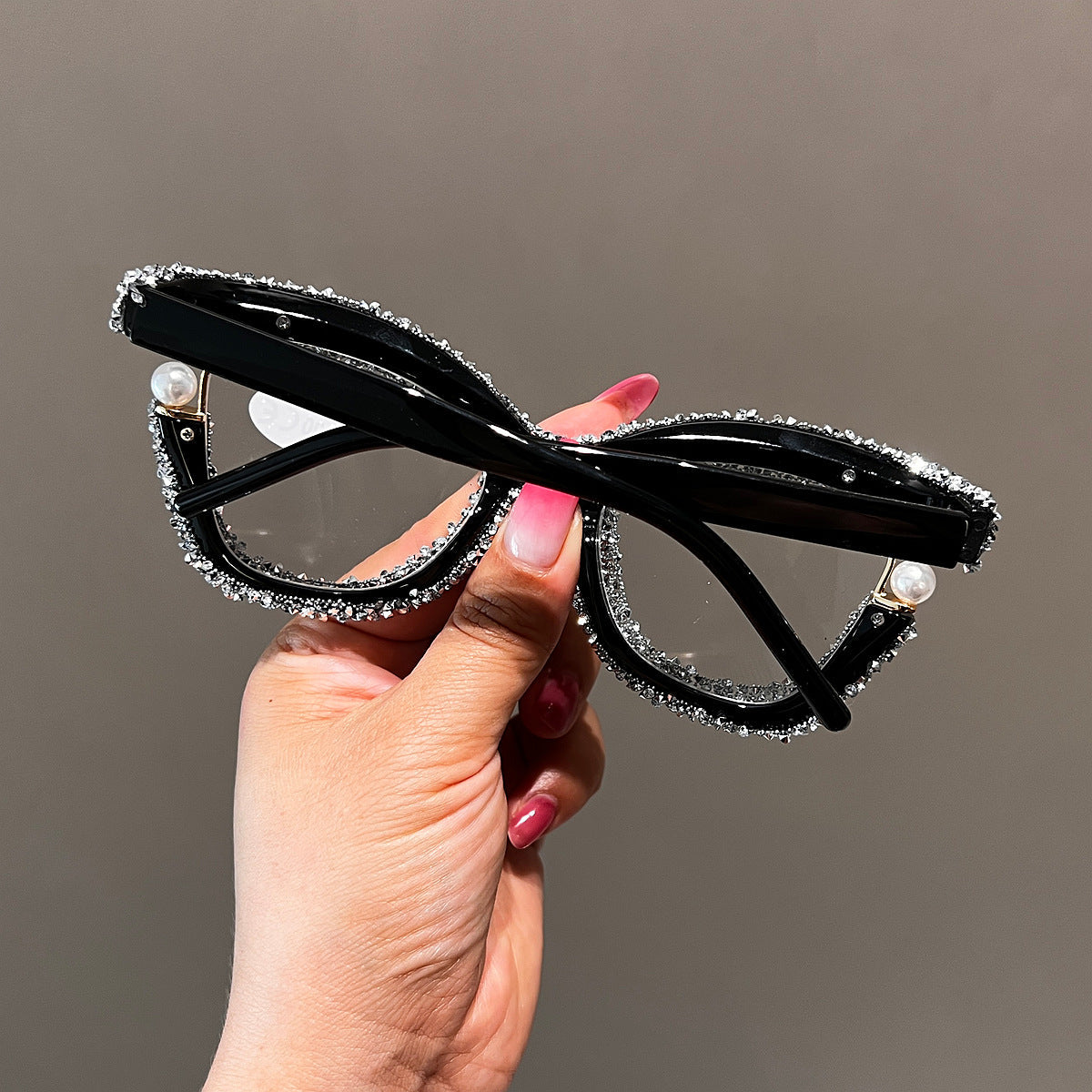 Trendy punk glasses rainbow frame retro