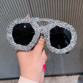 Trendy punk glasses with diamonds