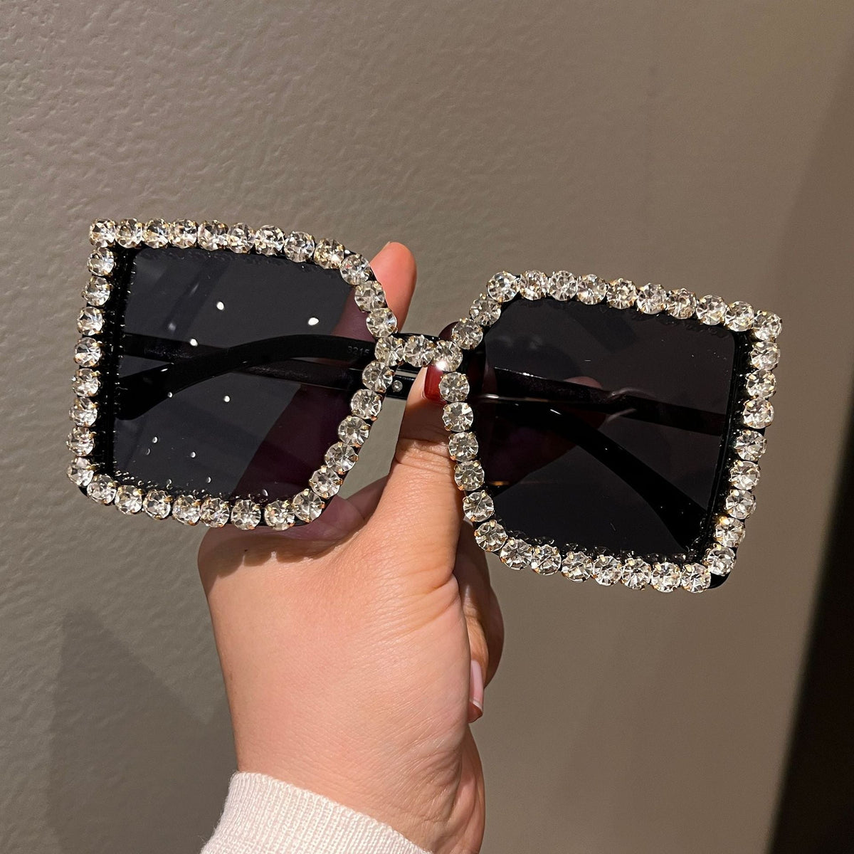Trendy punk glasses with diamonds