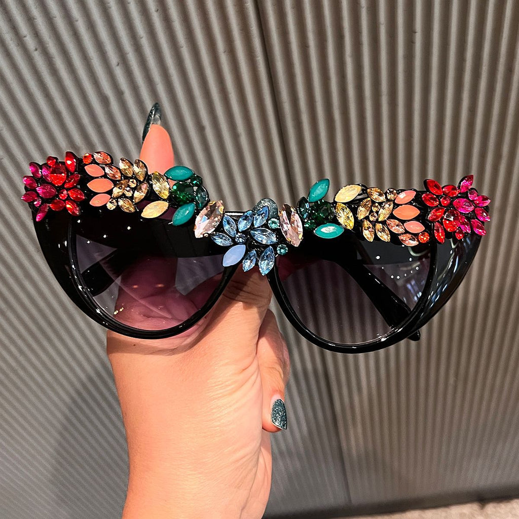 Trendy punk glasses cat eyes retro