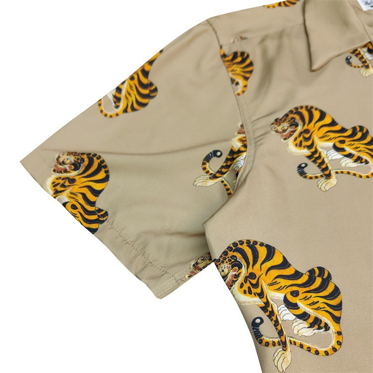 GUILTYPARTIES TIGER Shirts 18FW E-WMS-HI02 Ukiyo-e, Tiger Hawaiian Short Sleeve Shirt