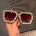 Trendy punk glasses with diamonds