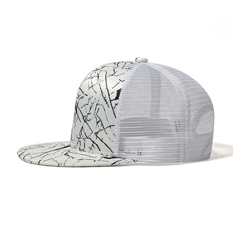 Trendy flat brimmed snapback hatsmesh breathable summer