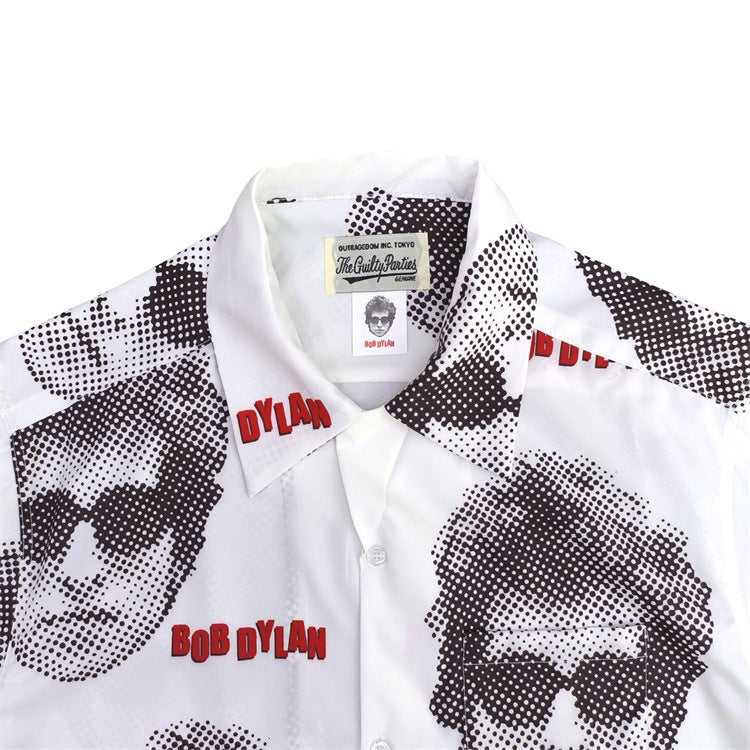 GUILTYPARTIES TIGER Shirts 22ss x BOB DYLAN Joint Hawaiian Casual Short Sleeve Shirt Men