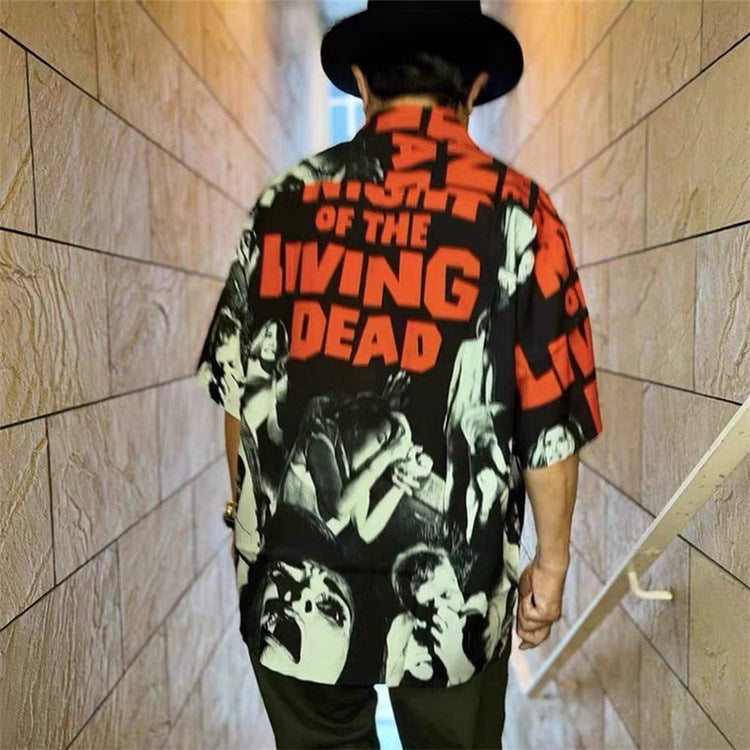 GUILTYPARTIES TIGER Shirts Movie Night of the Living Dead Hawaiian Shirt Men