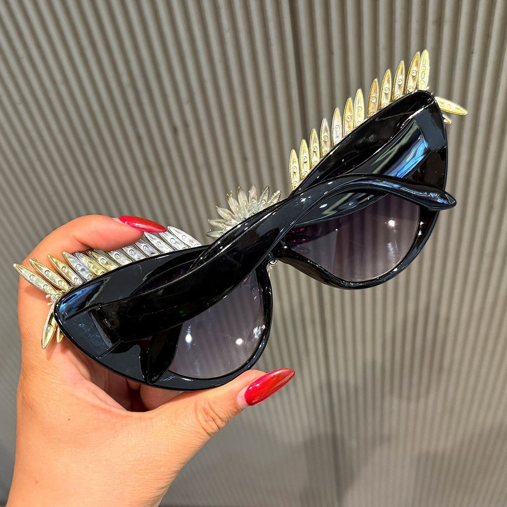 Trendy punk glasses large frame retro