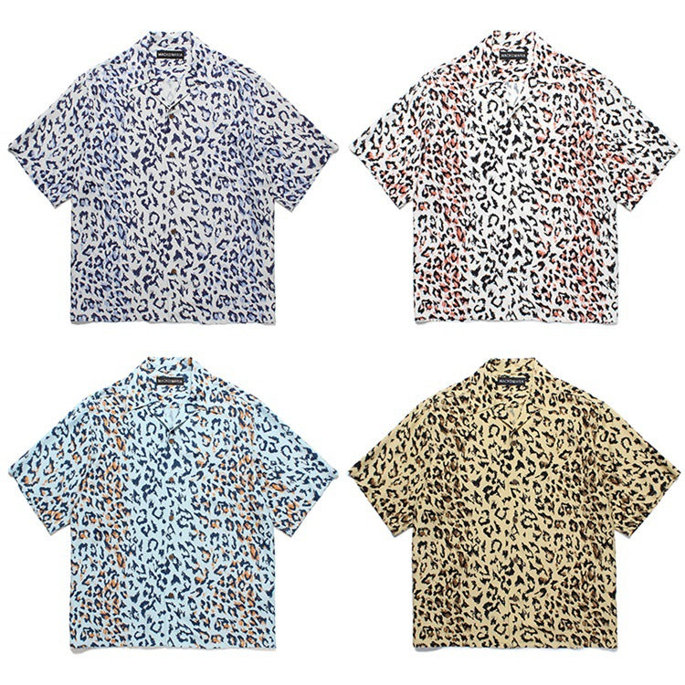GUILTYPARTIES TIGER Shirts Leopard Rayon Hawaiian Short Sleeve Shirt Beach Vacation Shirt