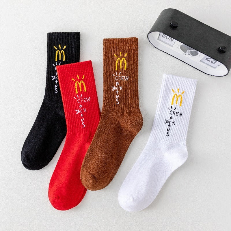 Men socks long tube graffiti