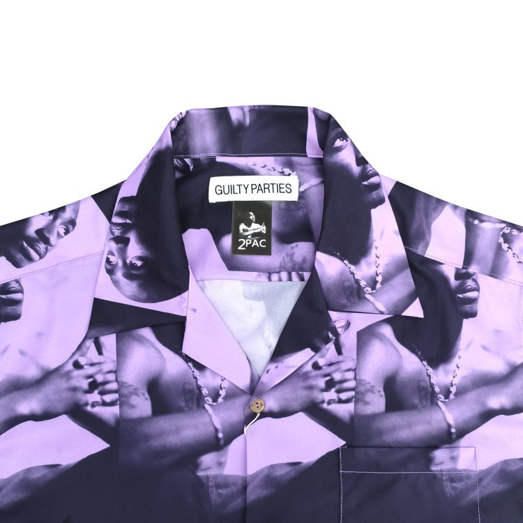 GUILTYPARTIES TIGER Shirts 23SS2PAC series five-pattern full print, Hawaiian short-sleeved shirt men