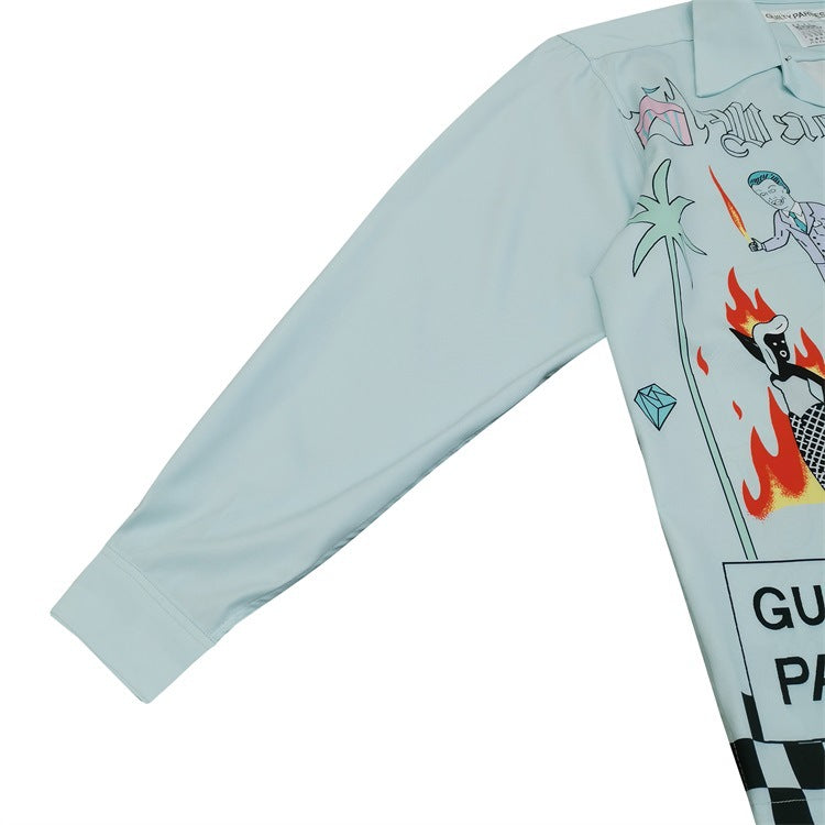 GUILTYPARTIES TIGER Long sleeved shirt World Peace series theme Hawaiian rayon long-sleeved shirt
