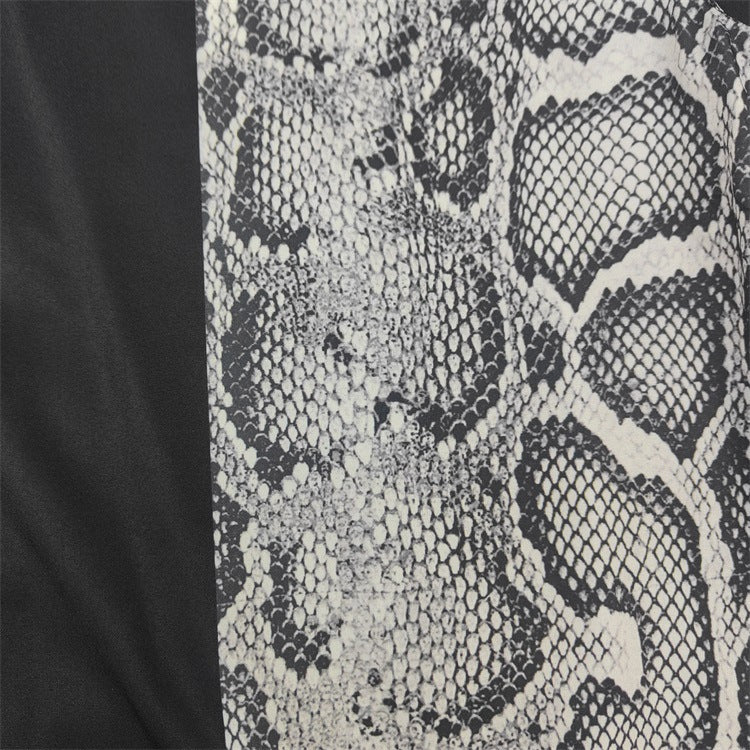 GUILTYPARTIES TIGER Shirts PYTHON OPEN COLLAR SHIRT Snake Rayon Short Sleeve Shirt