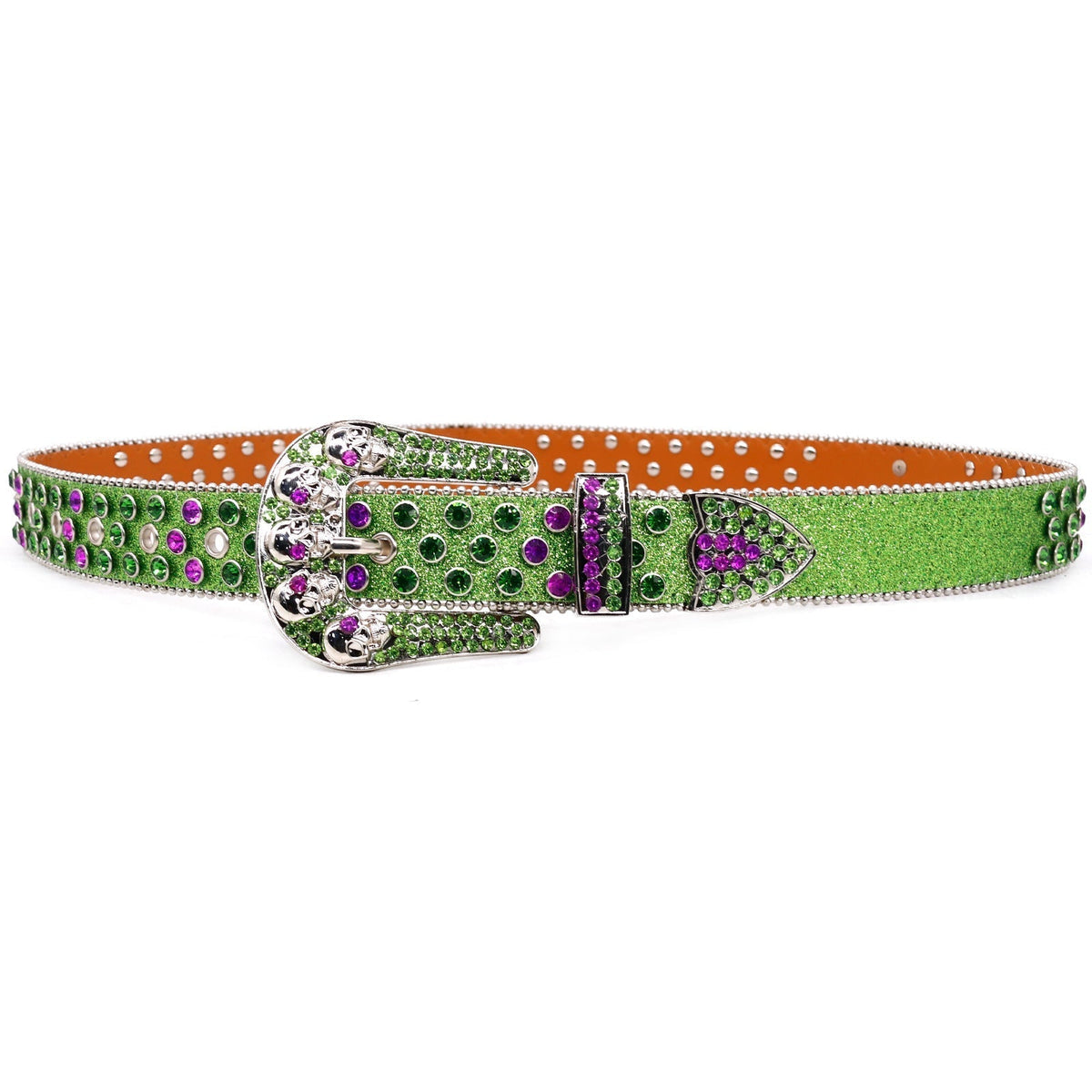 Hip-hop punk rhinestone belt skull punk style