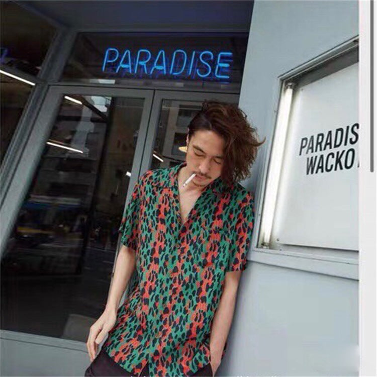 GUILTYPARTIES TIGER Shirts Thin leopard print short-sleeved Takuya Kimura Same shirt for men and women