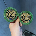 Trendy punk glasses round large frame