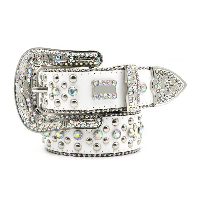 Hip-hop punk rhinestone belt punk style