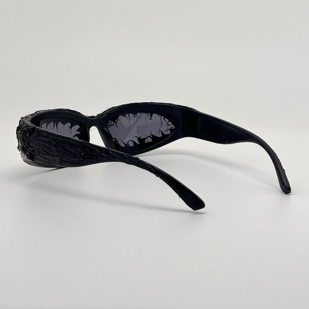 Trendy punk glasses dark style