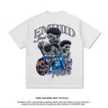 Nba T Shirt Summer Enbide Basketball Printed Short Sleeve American Retro Men's and Women's Washed Top High-quality pure cotton comfortable and trendy clothing