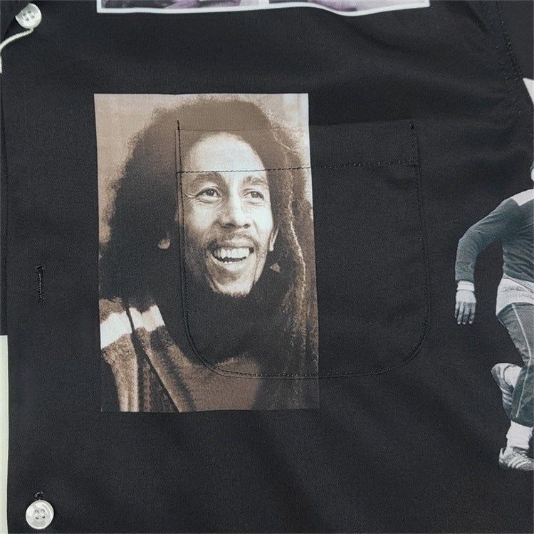 GUILTYPARTIES TIGER Long sleeved shirt bob-marley hawaii casual rayon long sleeved shirt men