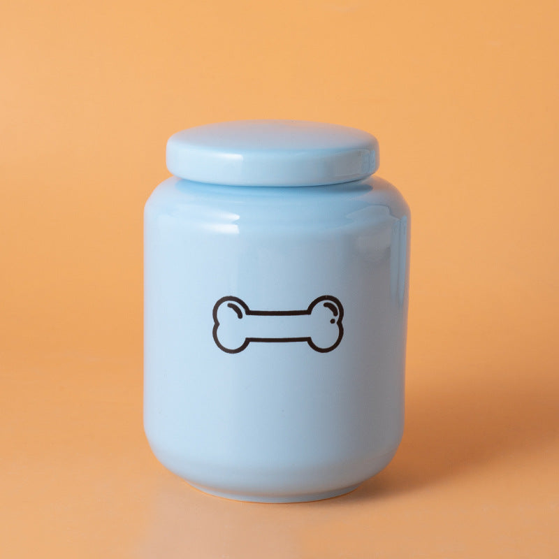 Pet Urn Dog Cat Ceramic Pet Memorial Jar Sealed with Lid Bone Jar Funeral Supplies