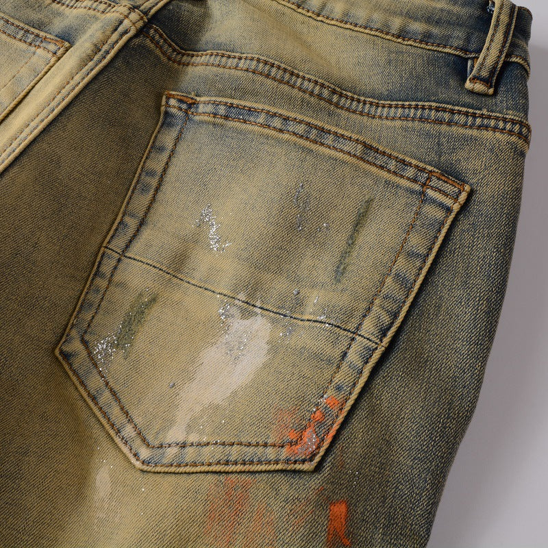 AMIRI Jeans Graffiti Hole & Patch Stretch Slim Fit #6557