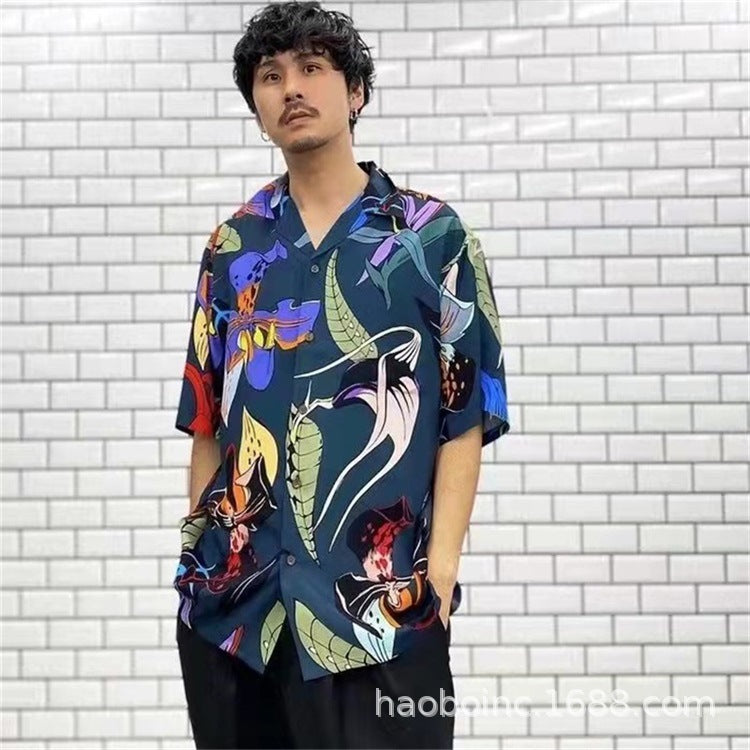 GUILTYPARTIES TIGER Shirts 22ss HAWAIIAN SHIR Hawaiian Short Sleeve Shirt Men