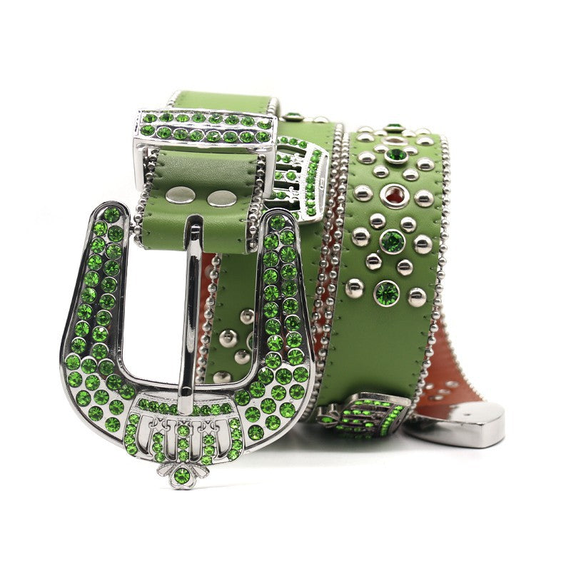 Hip-hop punk rhinestone belt alloy crown
