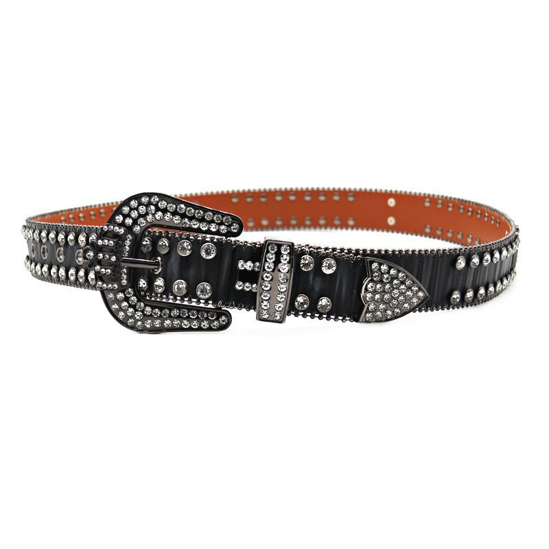 Hip-hop punk rhinestone belt rhinestone crown