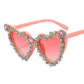 Trendy punk glasses heart-shaped shade