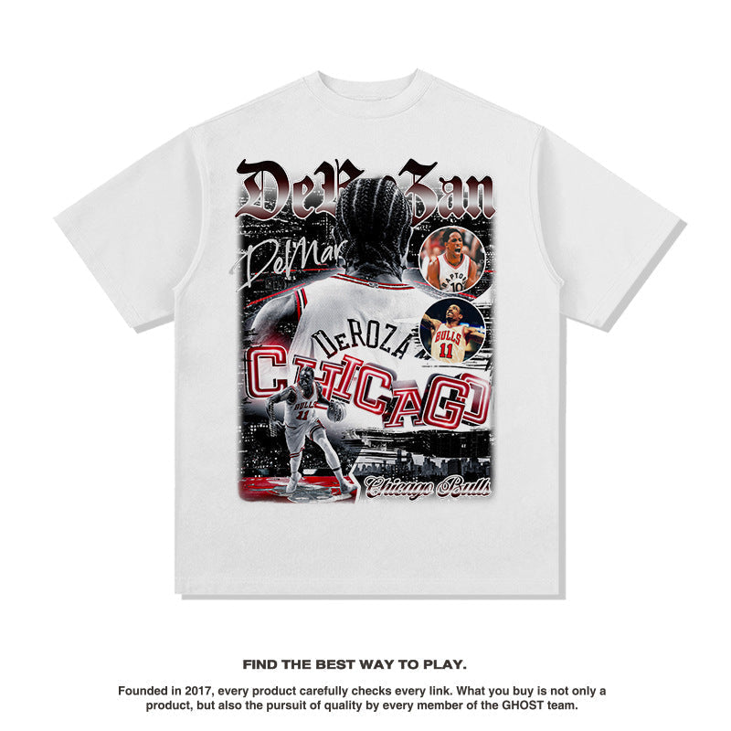 Nba T Shirt Summer Basketball Print Short Sleeve T-shirt Top Men and Women High-quality pure cotton comfortable and trendy clothing