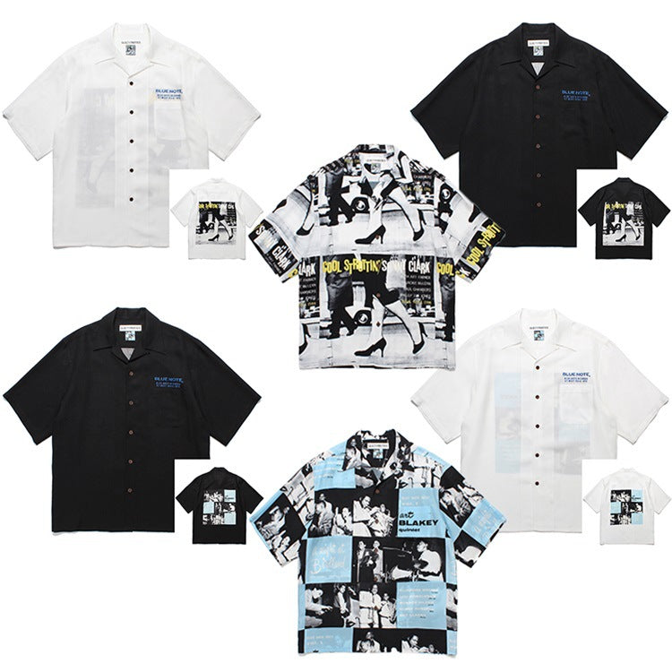 GUILTYPARTIES TIGER Shirts 24ss Art Blakey Jazz Drummer Hawaiian Short Sleeve Shirt